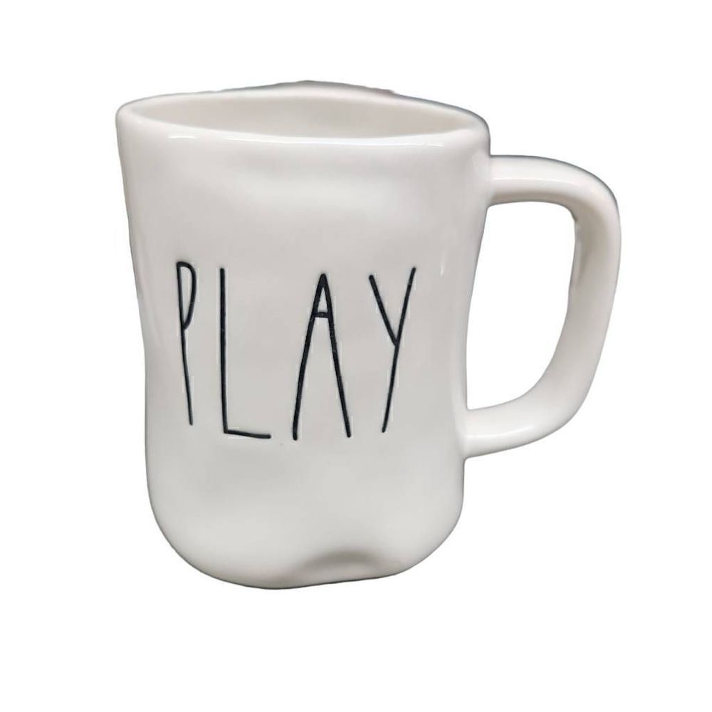 Rae Dunn Artisan Collection White Black Play Coffee Mug
